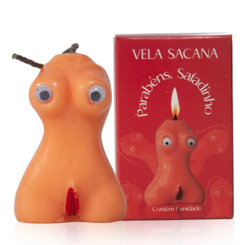 Vela Erótica Mini Seio e Vagina