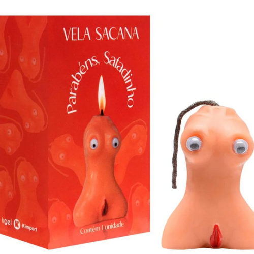 Vela Erótica Mini Seio e Vagina